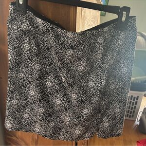 Black & White Patterned A-Line Women's Skirt